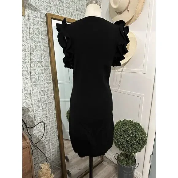 Gabby Isabella Women's Midi Sweater Black Dress Size Medium - Picture 4 of 8